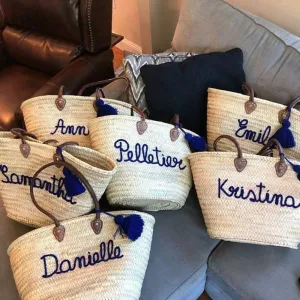 customized straw bags Personalized WEDDING GUEST GIFT monogrammed bag bridal shower bags,custom beach bag,straw tote,embroidered bag