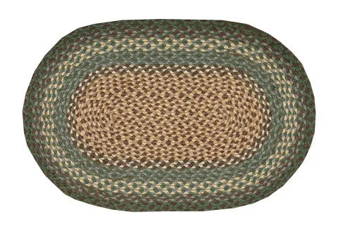 Dark Green Braided Rug In Different Sizes