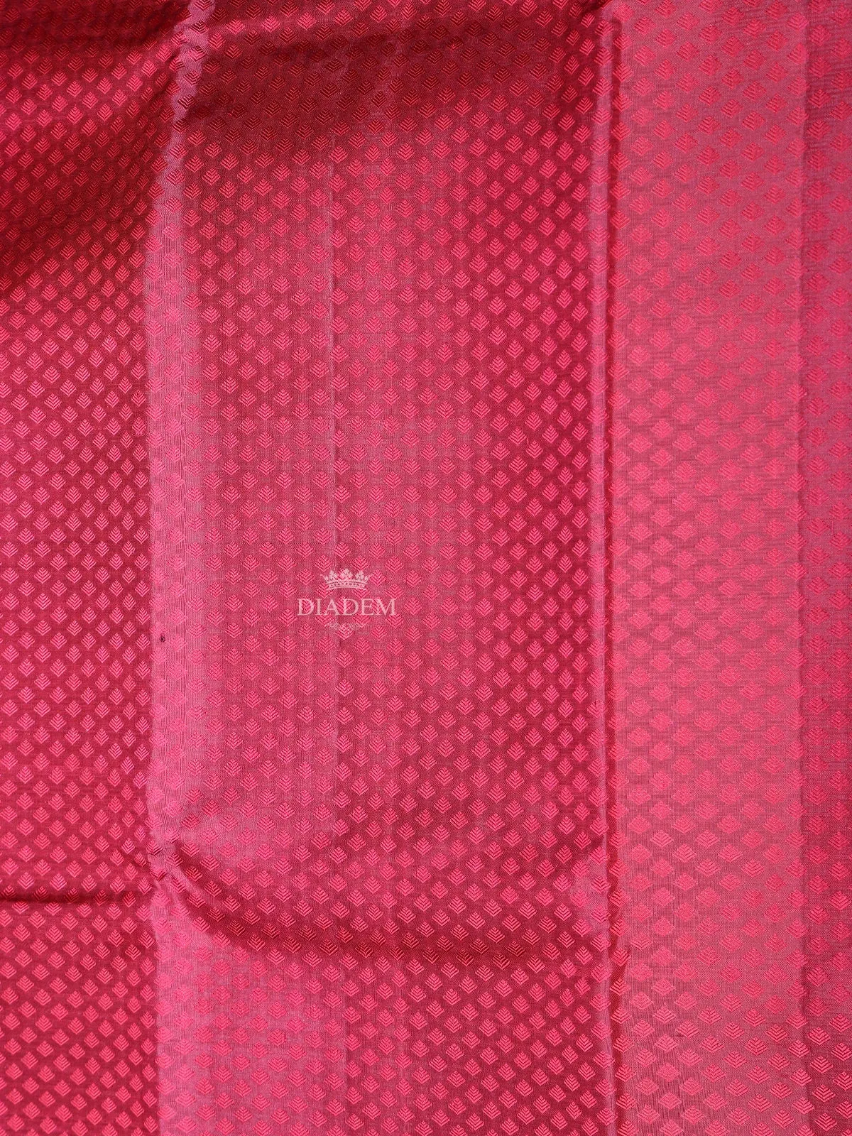 Dark Pink Pure Kanchipuram Bridal Silk Saree with Small Texture Design on the with Contrast Border