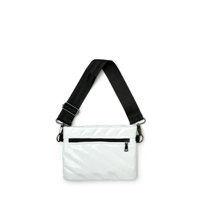 DIAGONAL BUM BAG White Patent