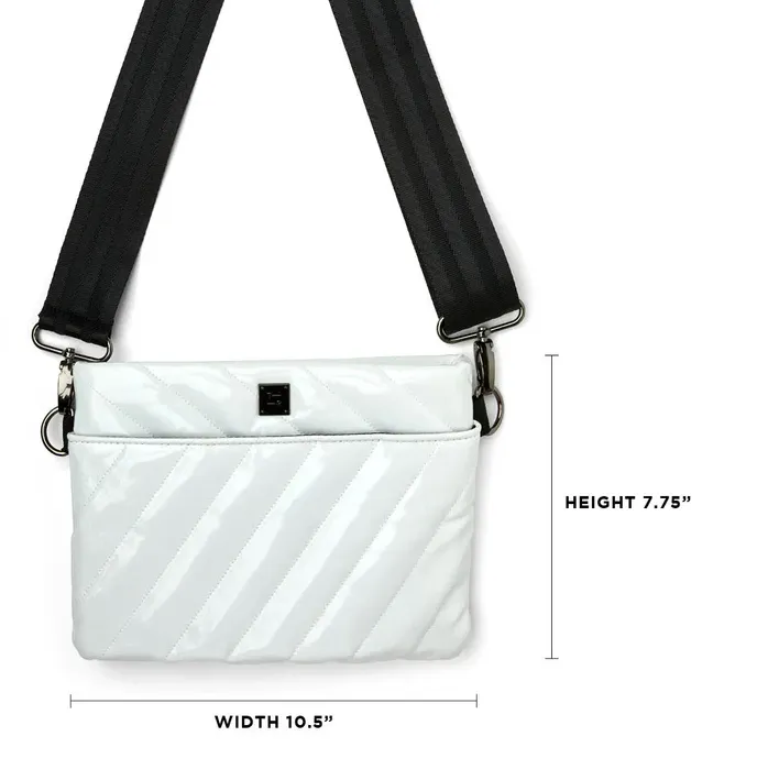 DIAGONAL BUM BAG White Patent