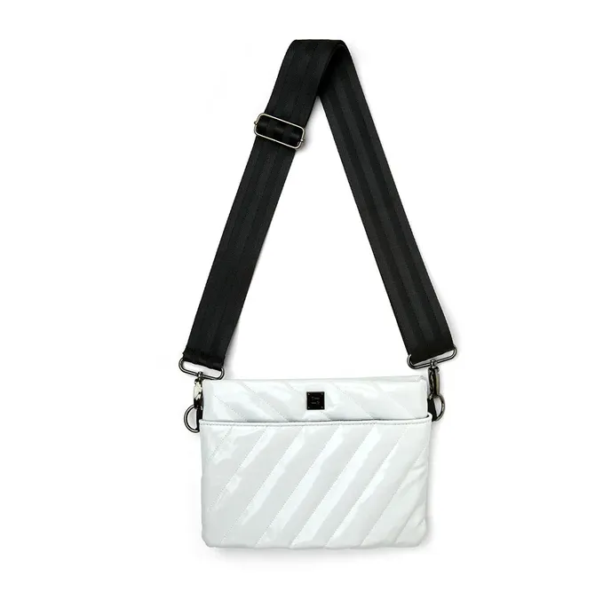 DIAGONAL BUM BAG White Patent