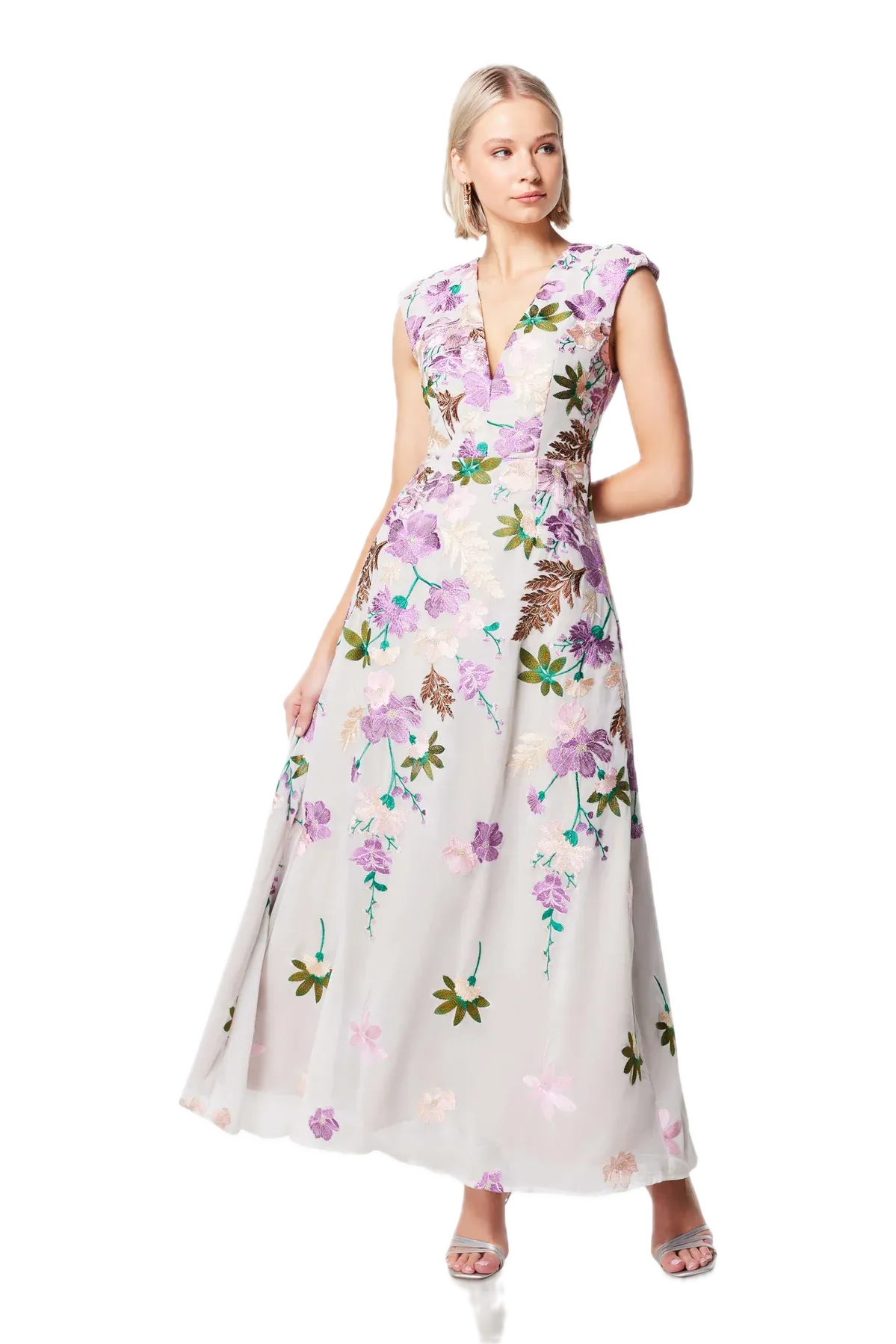 Elliatt Venetian Floral Maxi Dress in Multi Reverie – Elegant Embroidered Gown