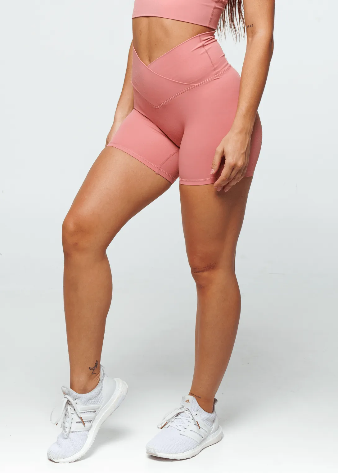Essence Cross Shorts - Coral Pink