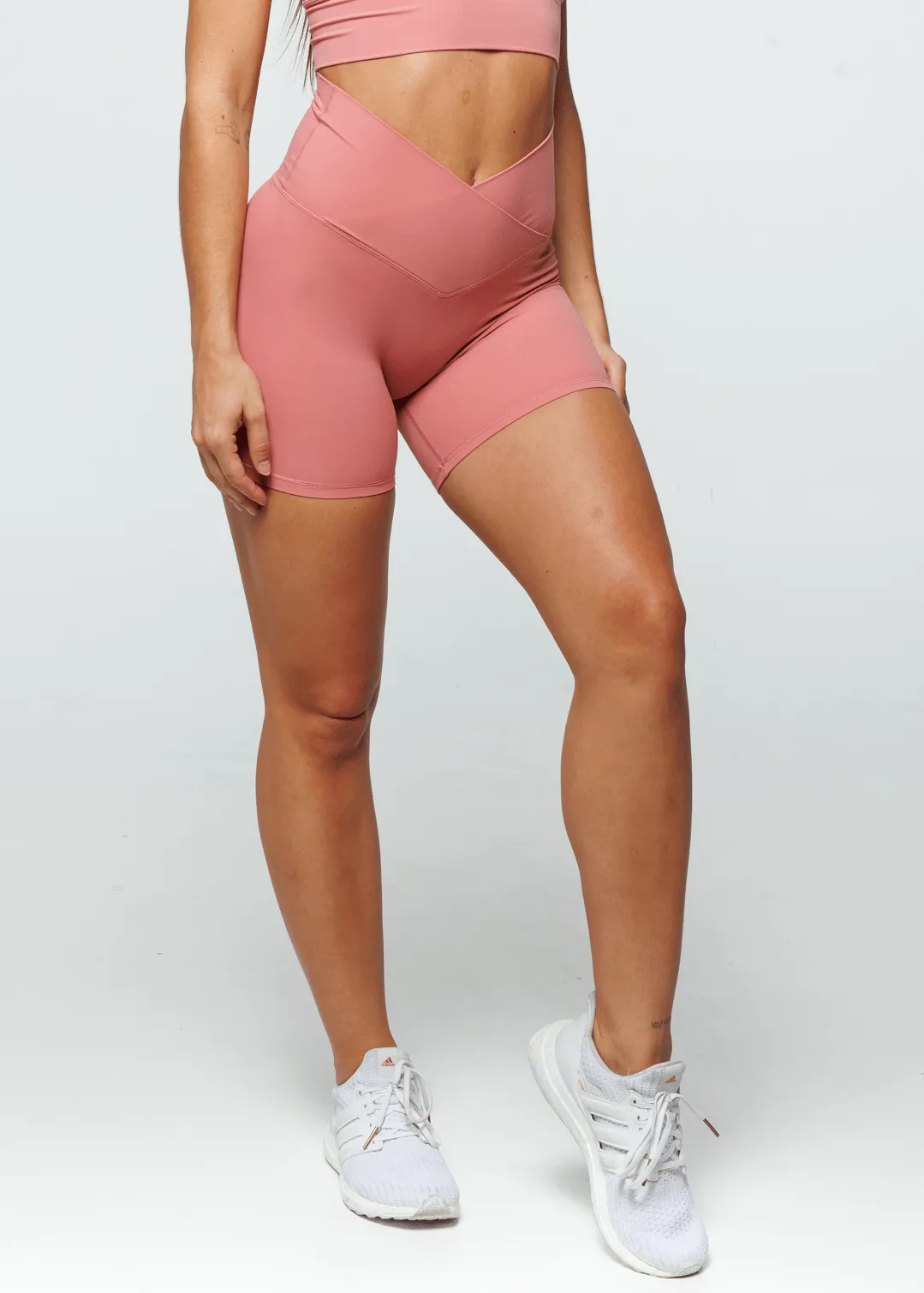 Essence Cross Shorts - Coral Pink