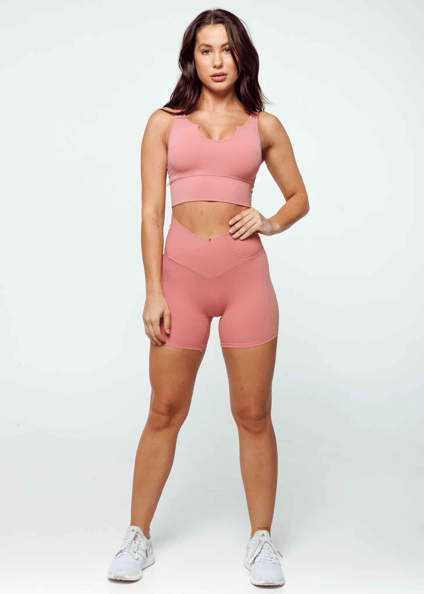 Essence Cross Shorts - Coral Pink