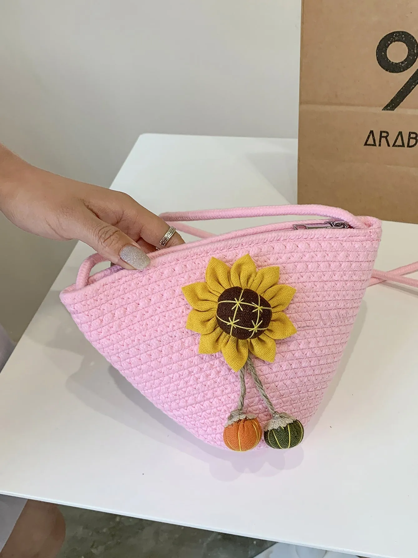 Floral Decor Crossbody Bag
