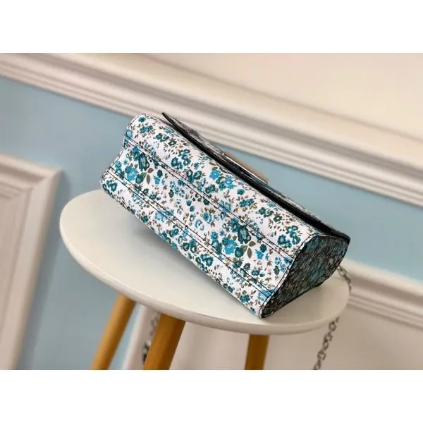 Floral Print Twist Mm Chain Shoulder Bag M55037 Blue 2019 Collection
