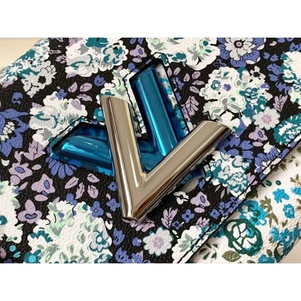Floral Print Twist Mm Chain Shoulder Bag M55037 Blue 2019 Collection