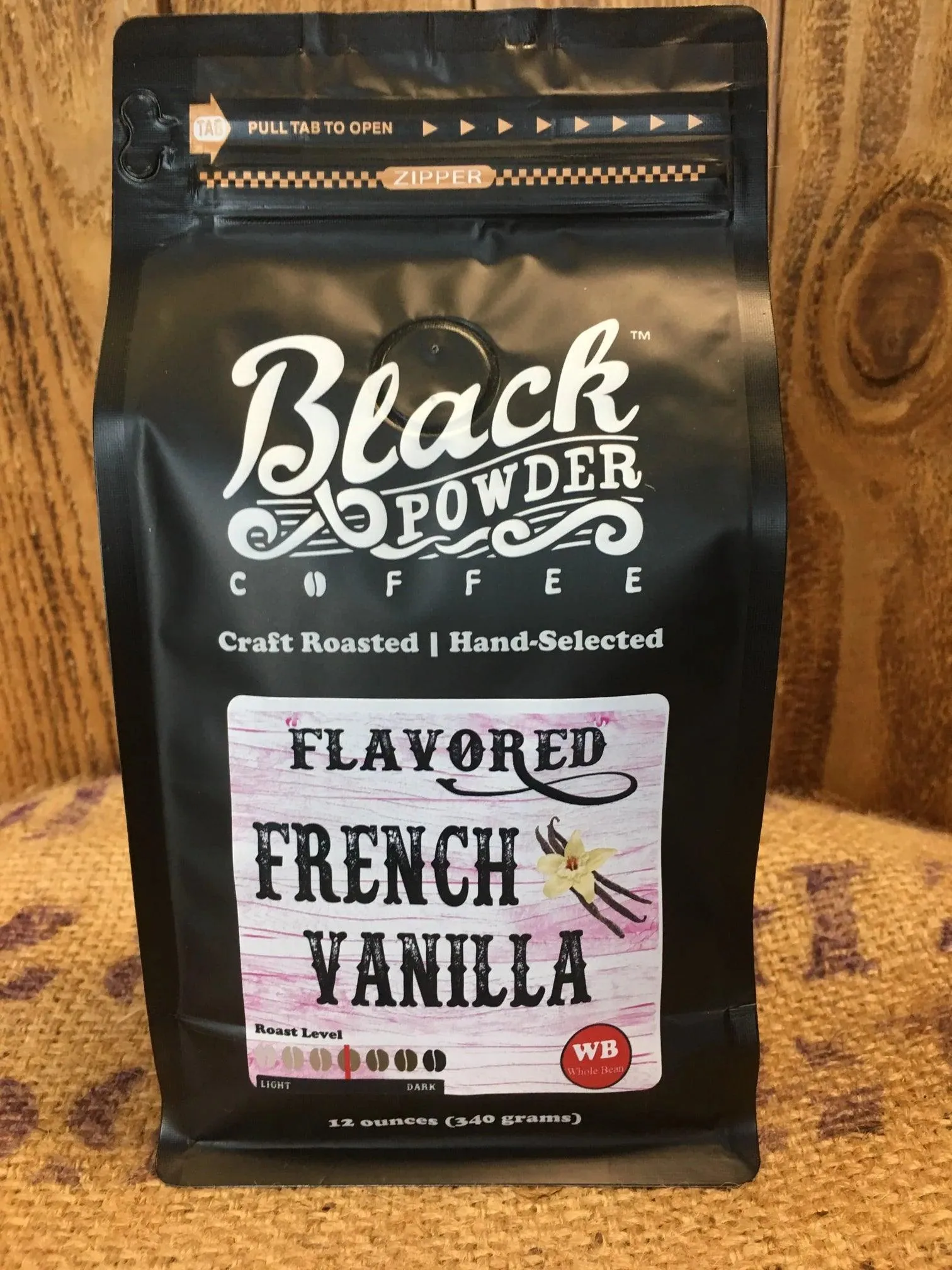 French Vanilla Black Powder Ground Coffee