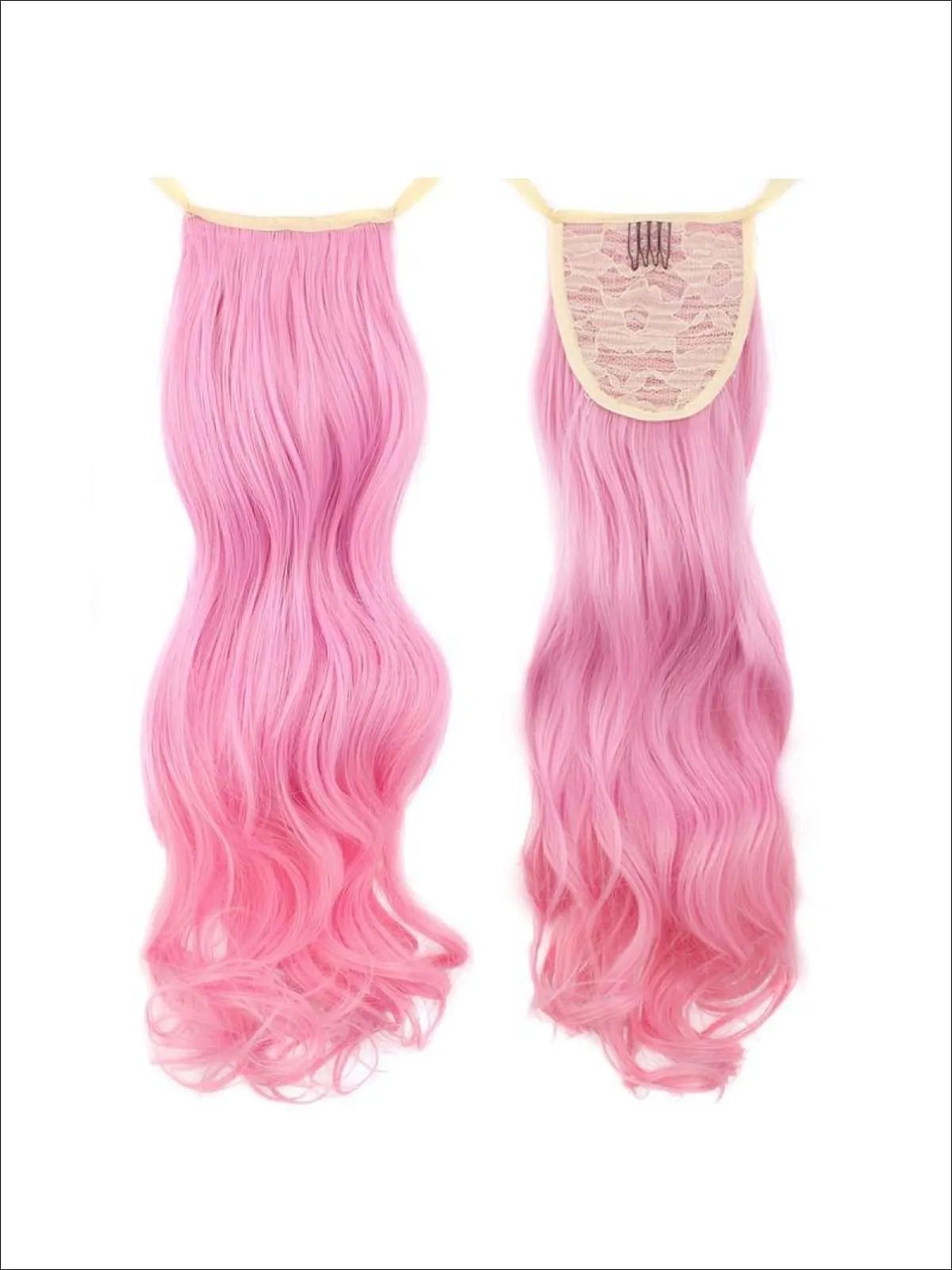 Girls Pink Detachable Ponytail Hair Extension