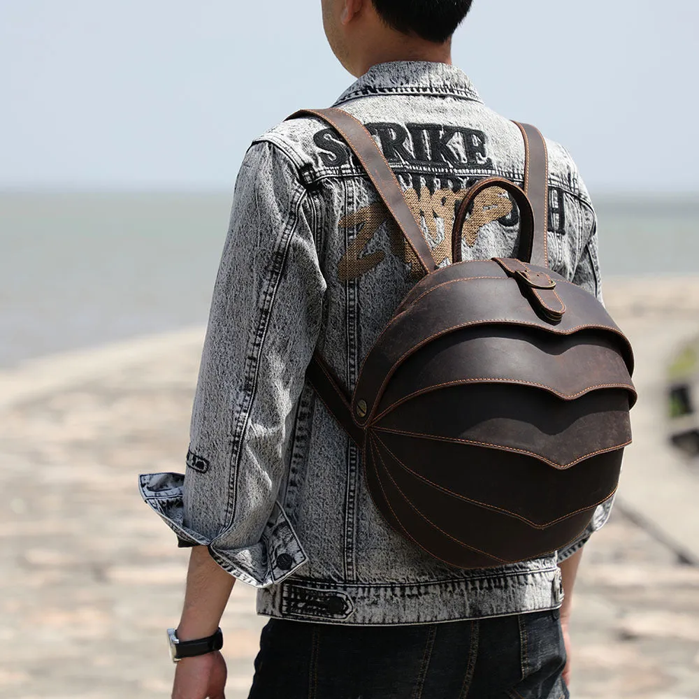 Handmade Cowhide Leather Cyclus Pangolin Backpack Large Size 9874