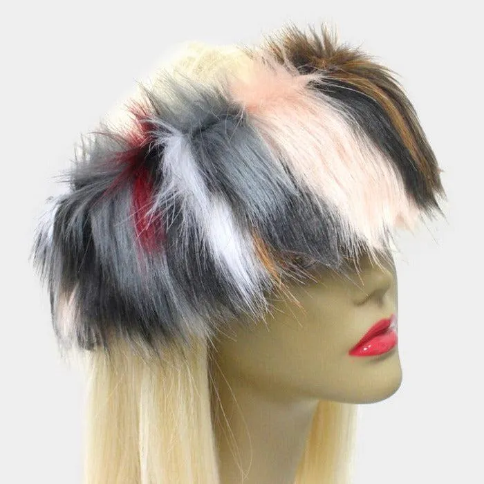 Headband Multi Color Faux Fur Earmuff