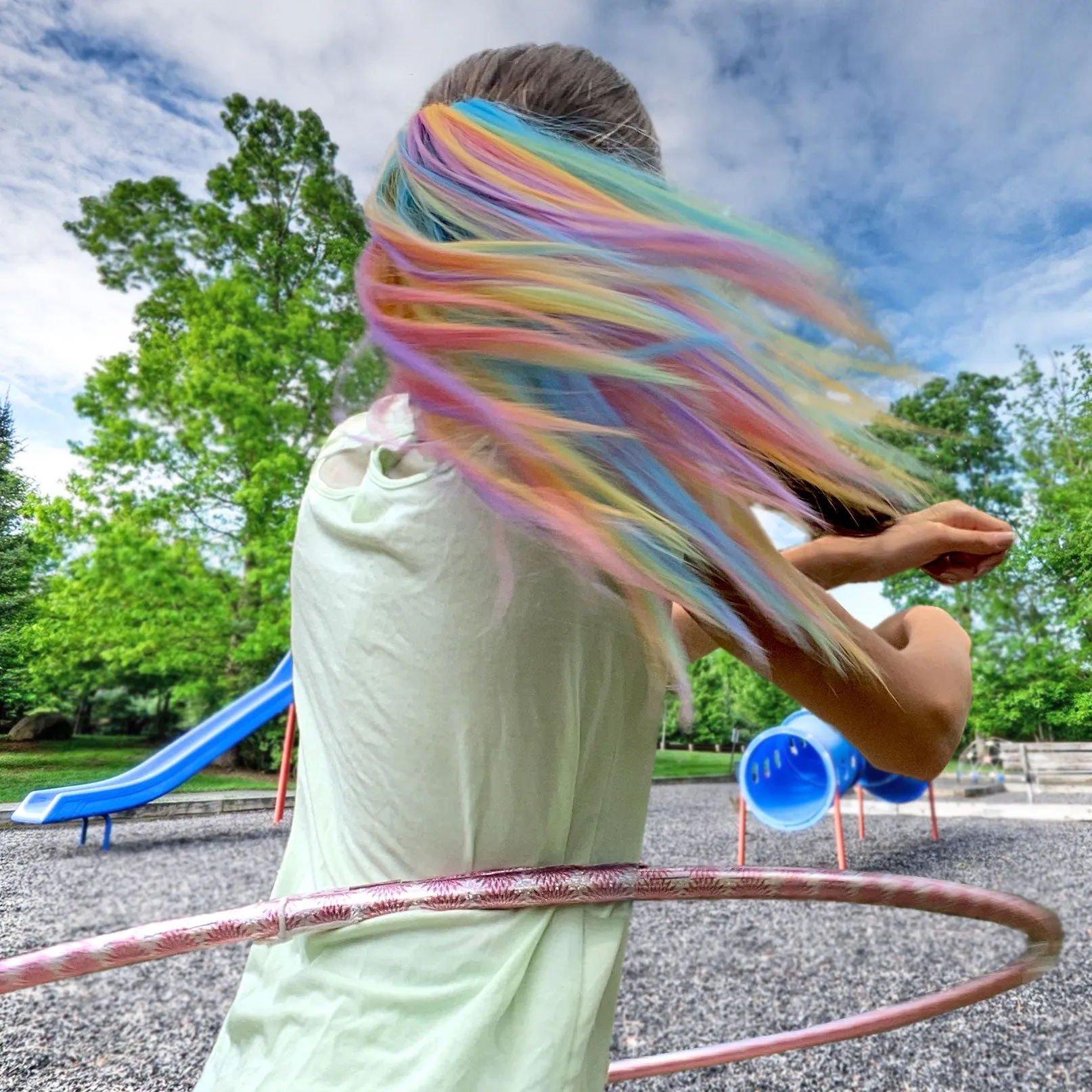 Kids Pastel Rainbow Hair Extensions