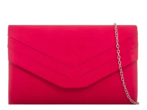 Koko L809 Red Faux Suede Clutch Bag