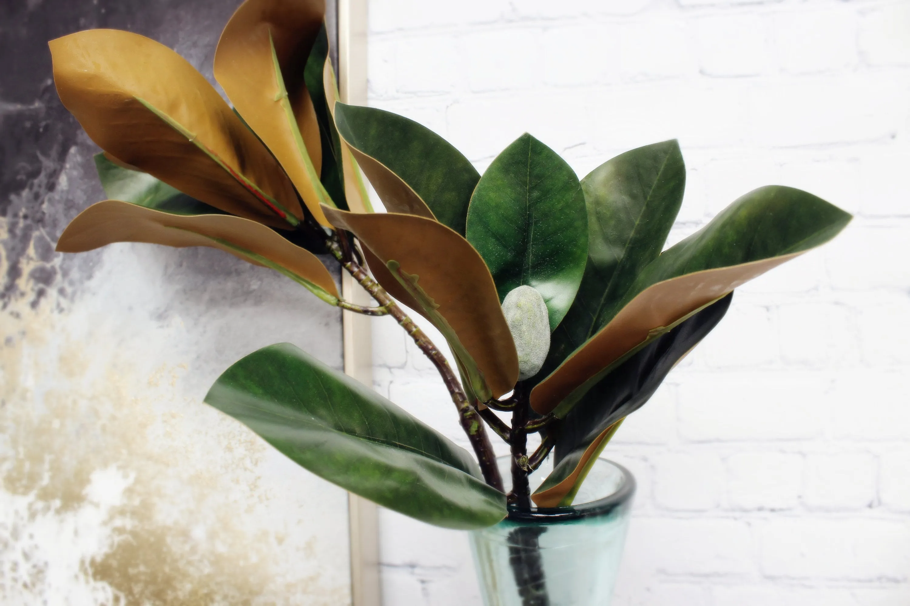 Large 30in Magnolia Leaves with 2 Sprays-Stunning floral display