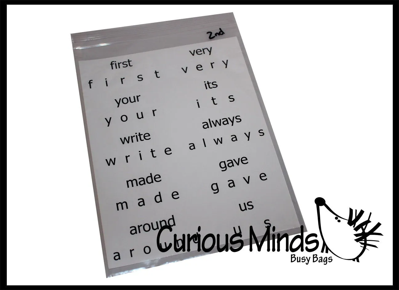 LAST CHANCE - LIMITED STOCK  - SALE - Dolch Sight Word Busy Bag (learning activity) for Toddlers and young children.