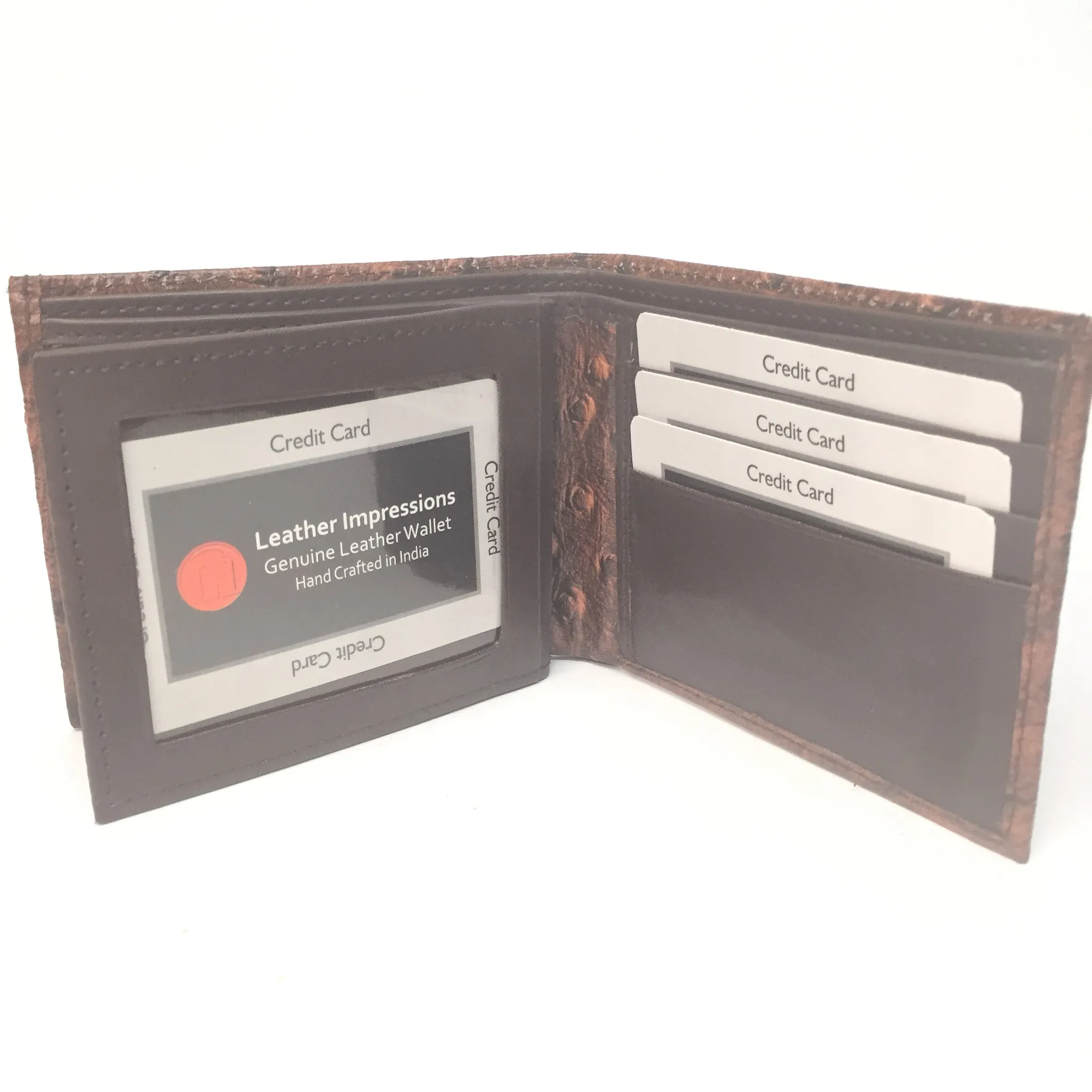 Leather Impressions Lizard Print Leather Bi-fold Wallet