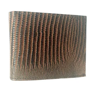 Leather Impressions Lizard Print Leather Bi-fold Wallet