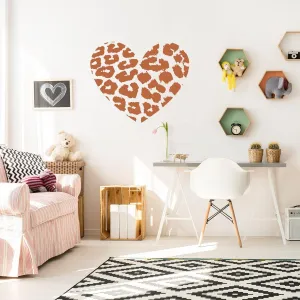 Leopard Heart Wall  Sticker - Art Print Texas Vinyl Decal