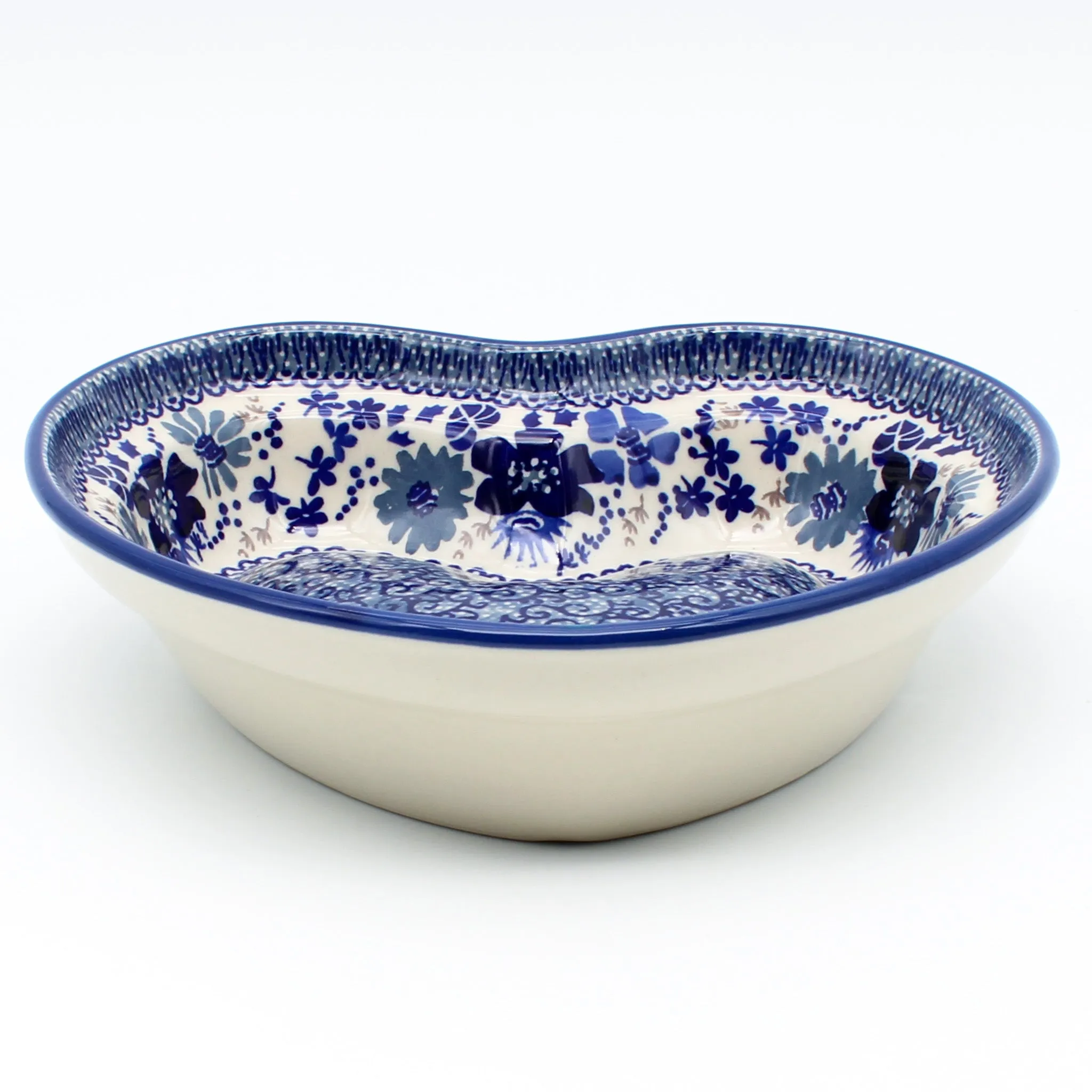 Lg Hanging Heart Dish in Stunning Blue