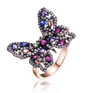 Louise Black Butterfly Ring