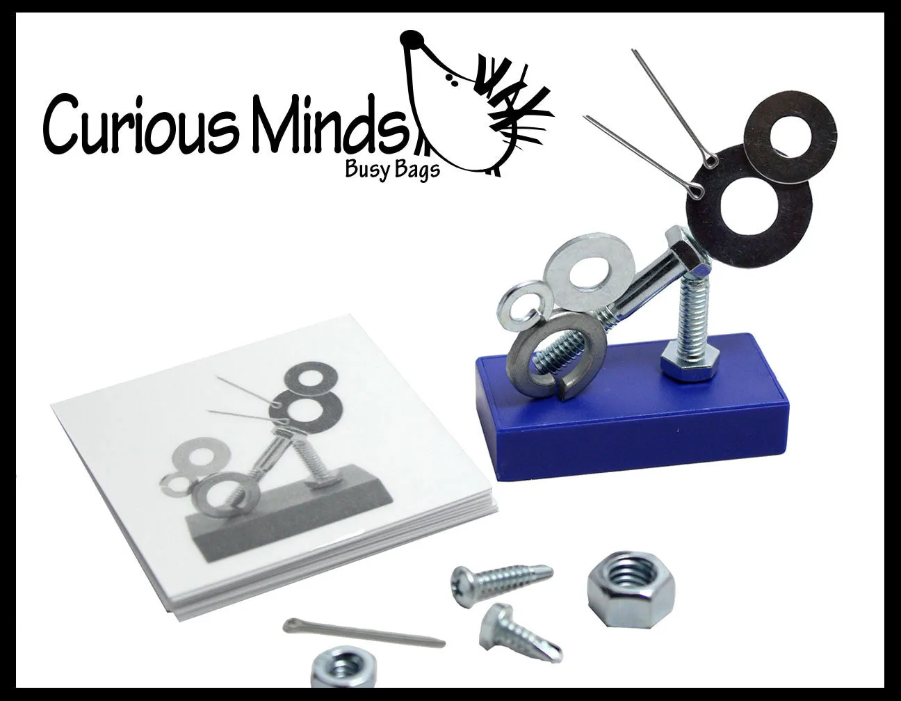 Magnetic Nuts and Bolts Pattern Busy Bag - Teach Magnetism  and visual discrimination with this fun learning activity