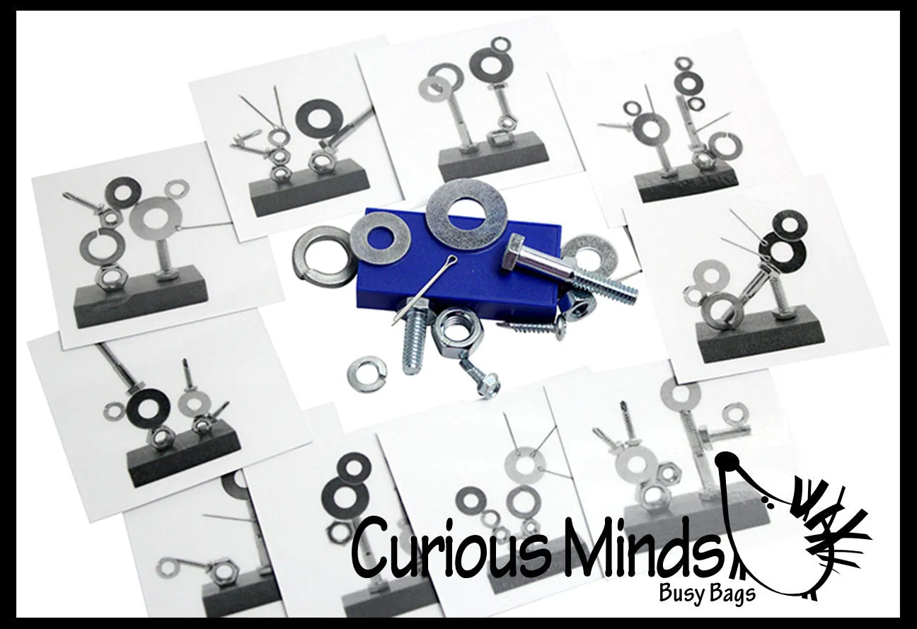Magnetic Nuts and Bolts Pattern Busy Bag - Teach Magnetism  and visual discrimination with this fun learning activity