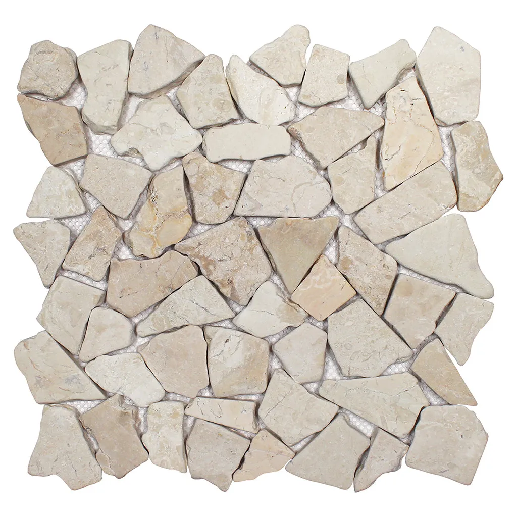 Matte White - Flat Stone Pebble Tile