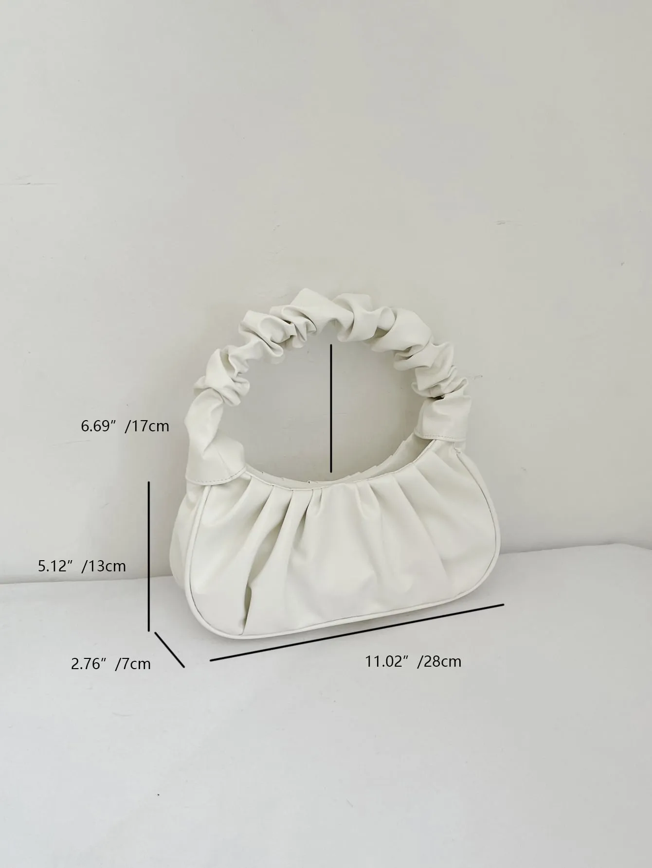 Minimalist Snap Button Ruched Bag
