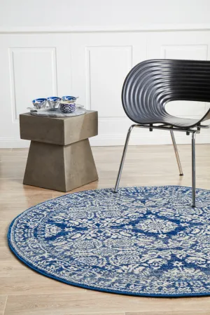 Mirage Gwyneth Stunning Transitional Navy Round Rug