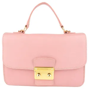 Miu Miu Pink Madras Leather Two-Way Satchel Bag