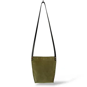 Moss Green Suede Crossbody Bag