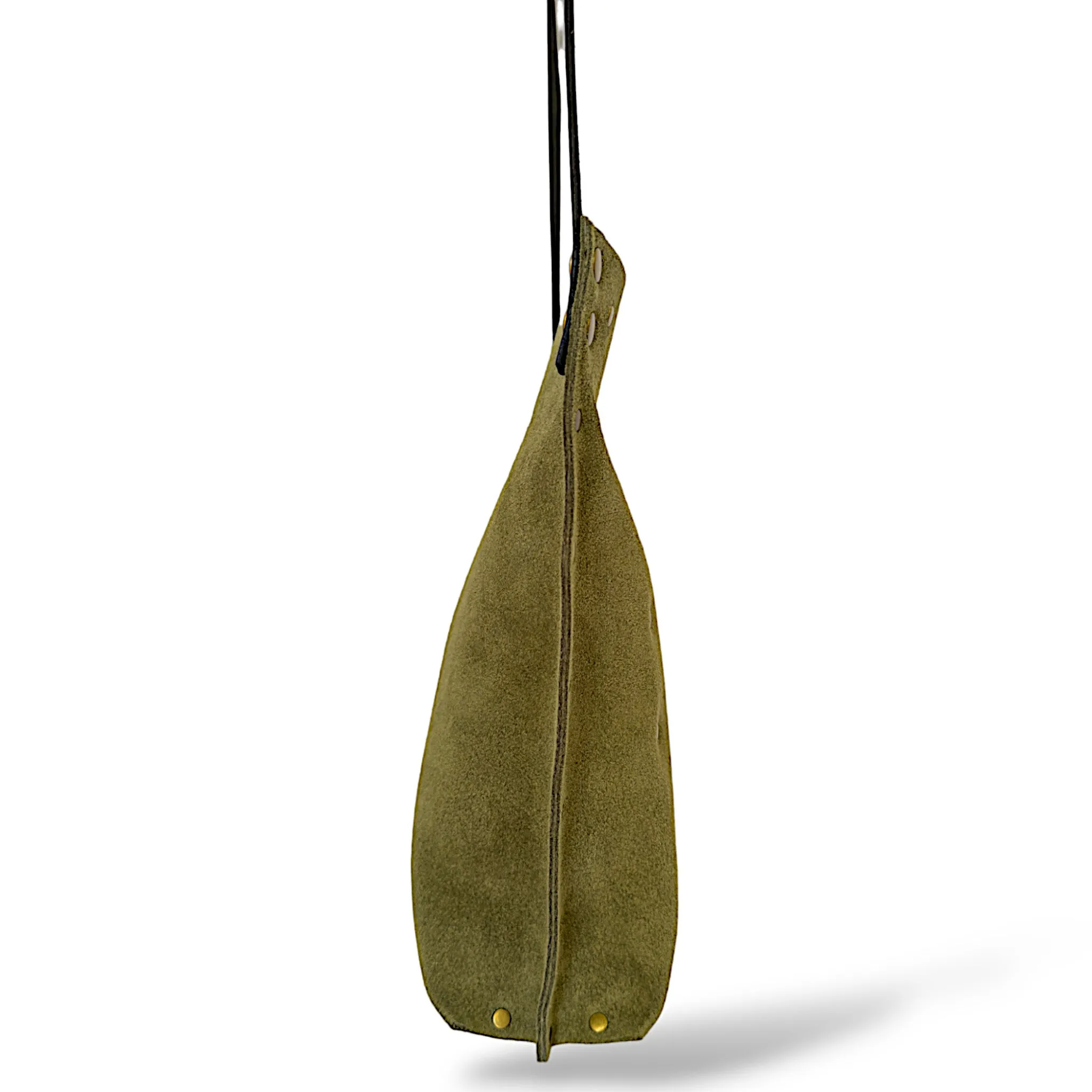 Moss Green Suede Crossbody Bag