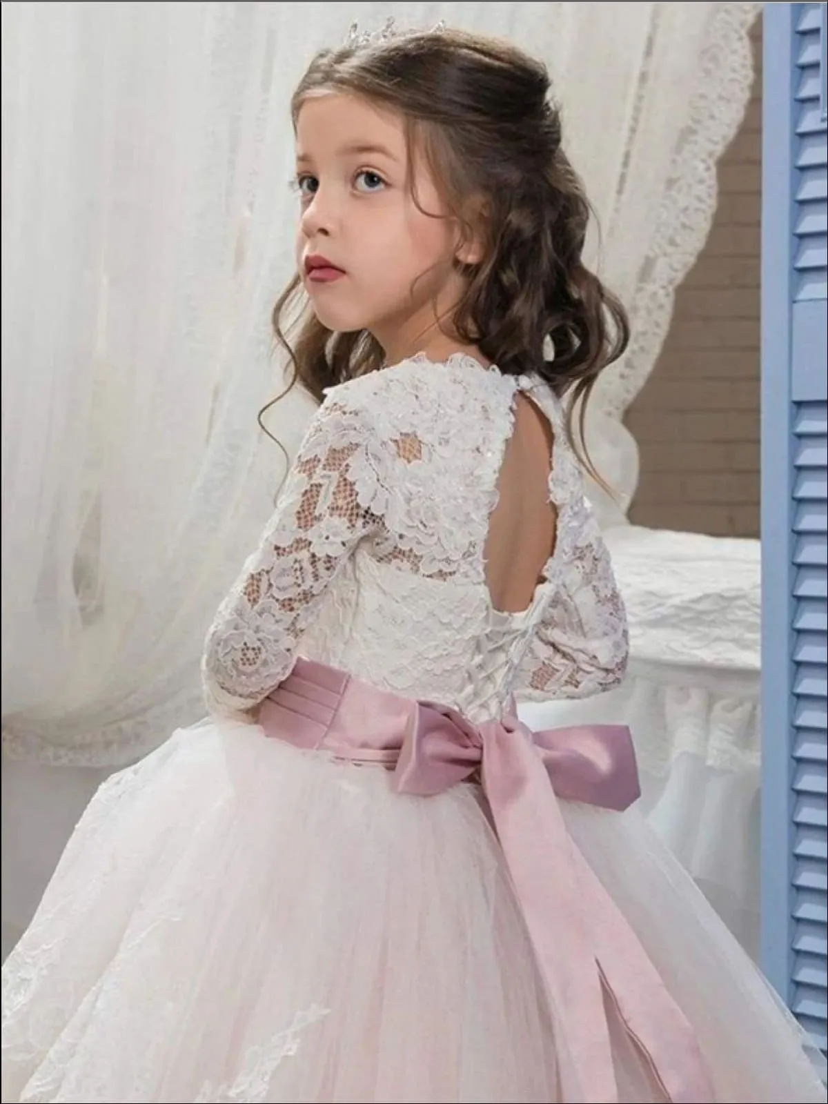 Oh So Stunning Crystal Belt Communion Gown