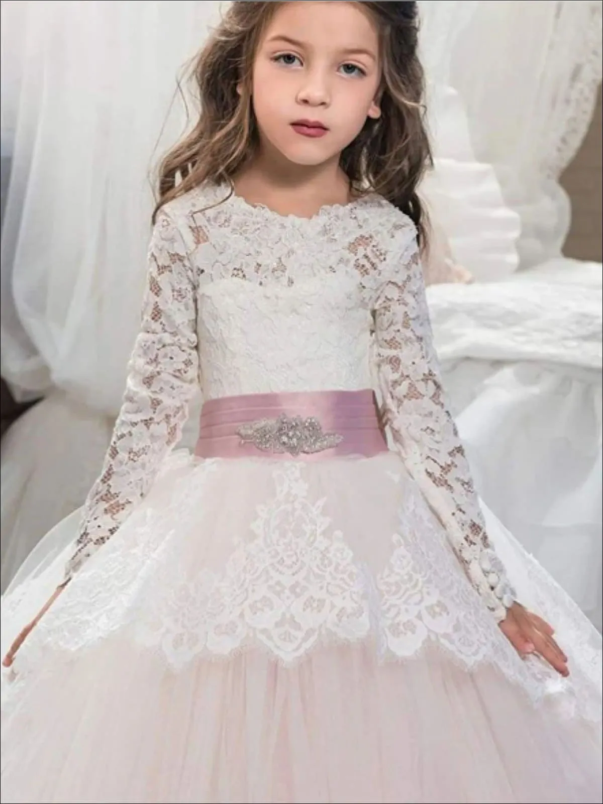 Oh So Stunning Crystal Belt Communion Gown