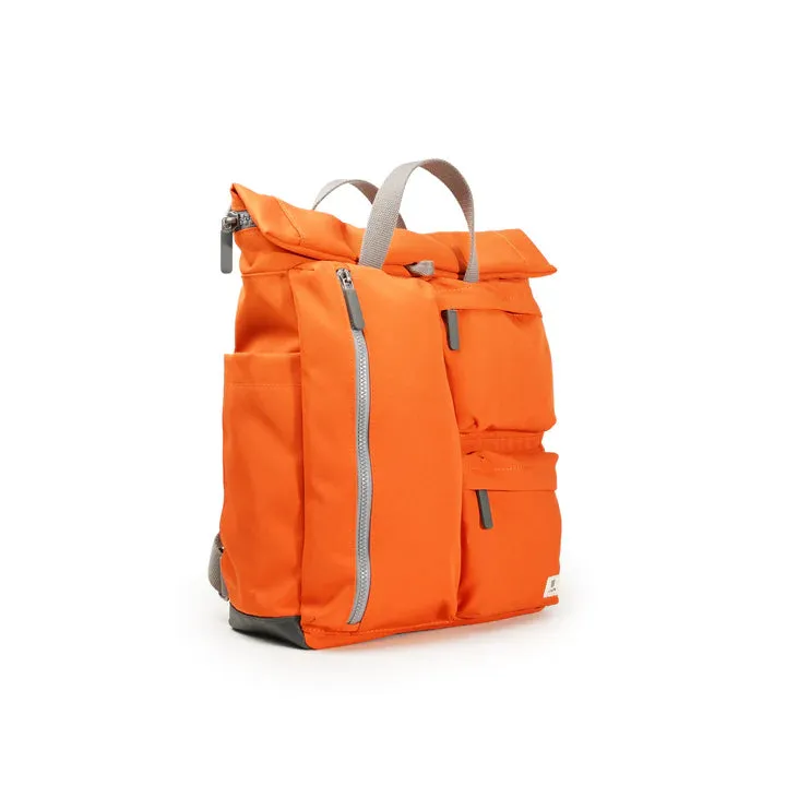 Ori London - Medium Richmond Backpack, Atomic Orange Recycled Canvas