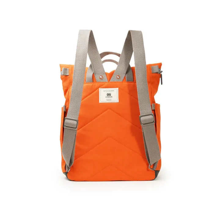 Ori London - Medium Richmond Backpack, Atomic Orange Recycled Canvas