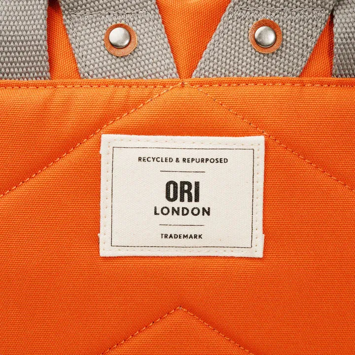 Ori London - Medium Richmond Backpack, Atomic Orange Recycled Canvas