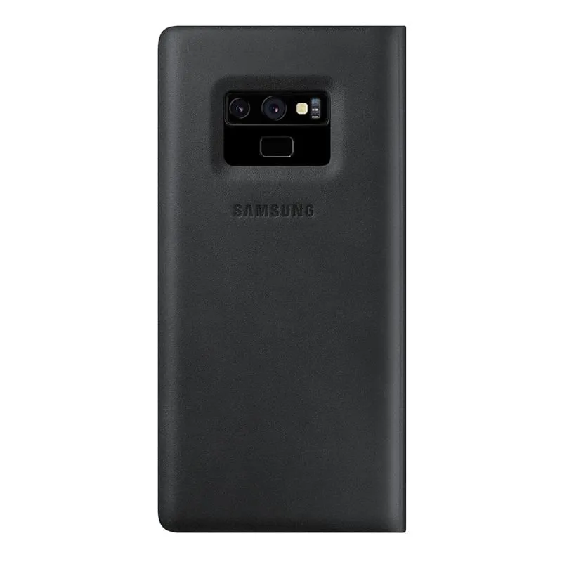 Original Samsung Genuine Italian Leather Wallet Cover For Galaxy Note 9 - Black