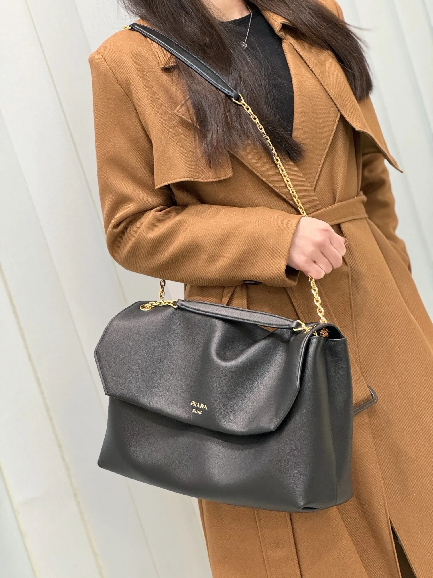 PD274 Large Leather Shoulder Bag / 9.1x15x4.5inches / HIGHEST QUALITY VERSION