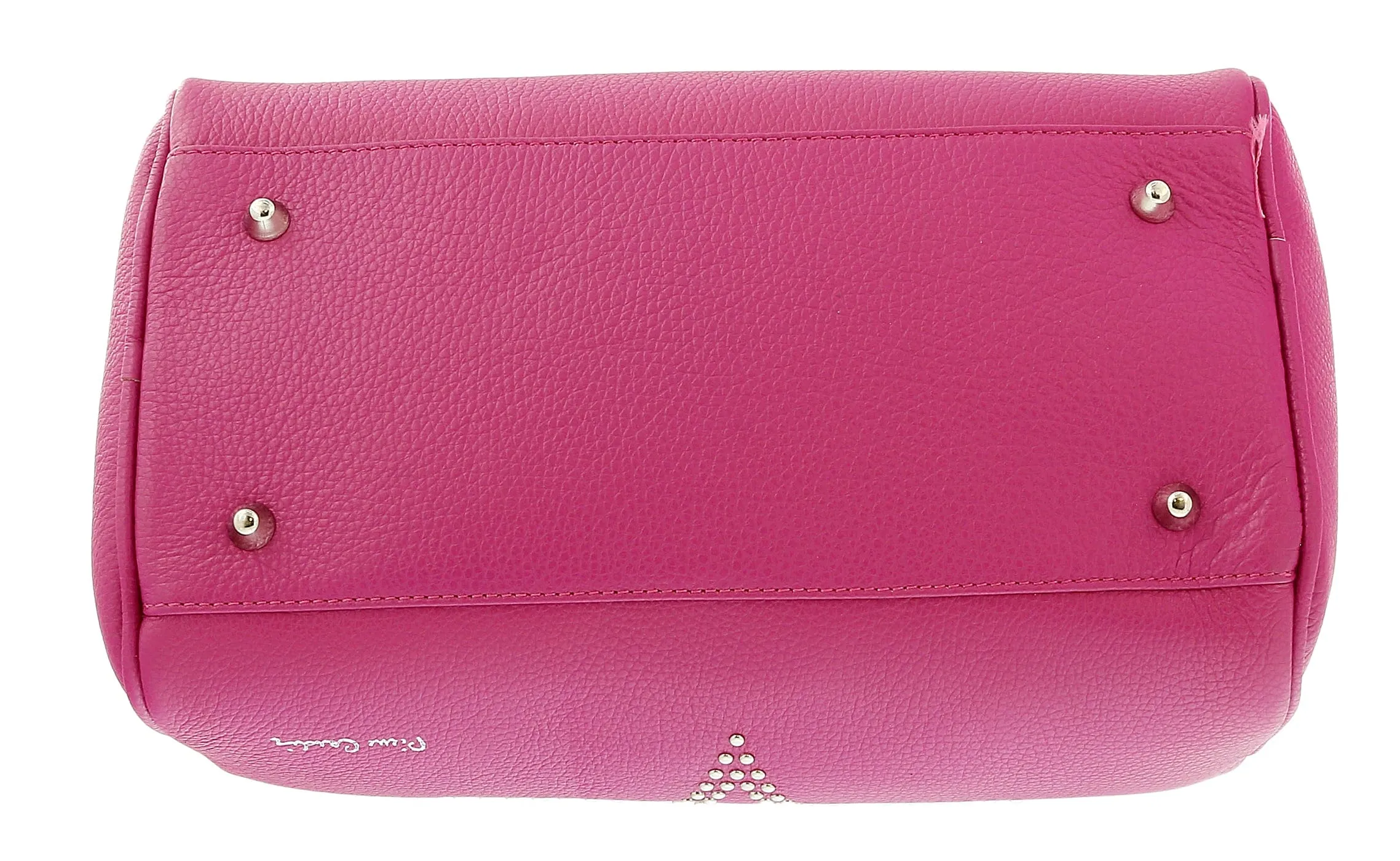 Pierre Cardin Fuxia Leather Star Studded Medium Fashion Satchel Bag