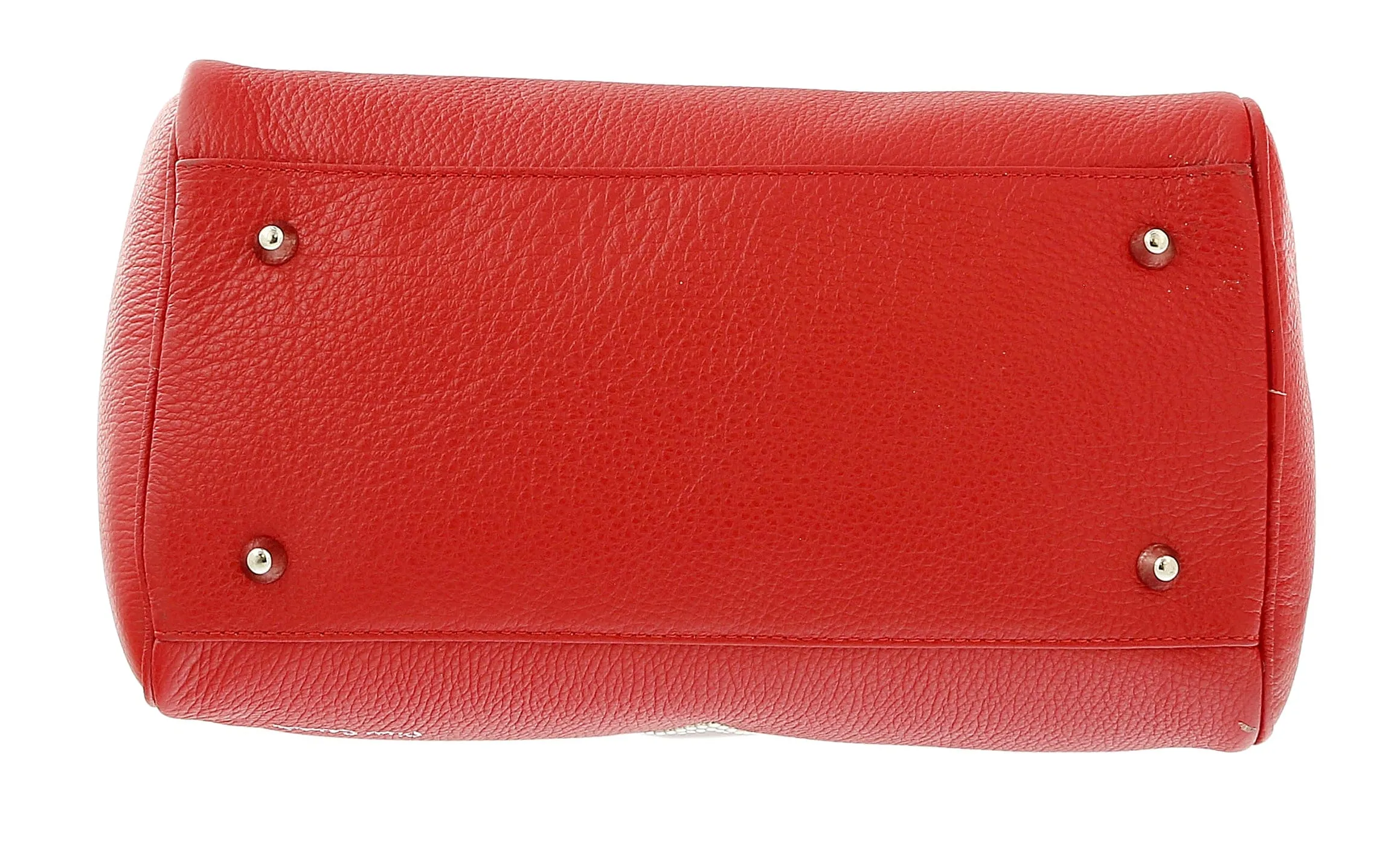 Pierre Cardin Red Leather Star Studded Medium Fashion Satchel Bag