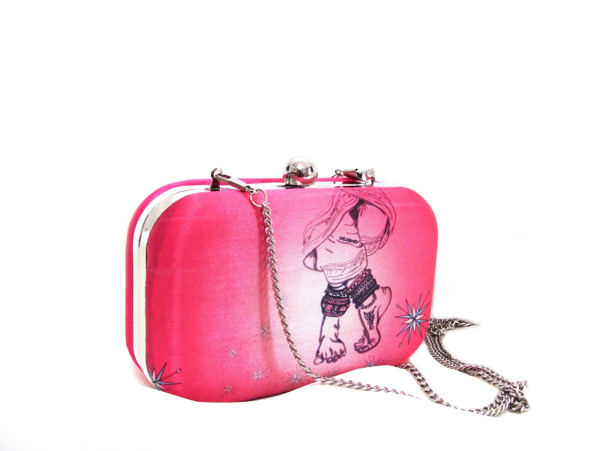 Pink Rock Ghungroo Box Clutch