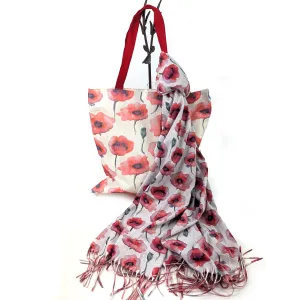 Poppy Gift Set - Shoulder Bag & Pashmina Style Scarf