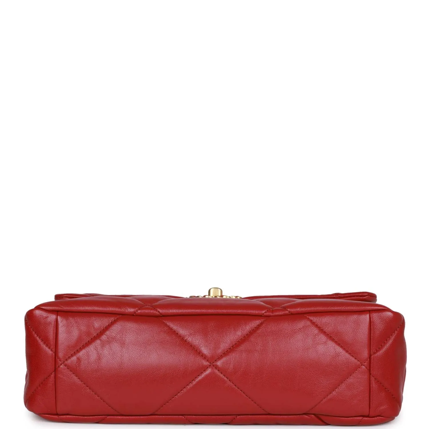 Pre-owned Chanel Medium 19 Flap Bag Red Calfskin Mixed Hardware
