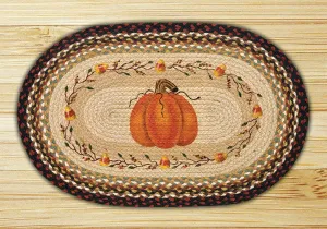 Pumpkin Candy Corn Oval Patch Rug