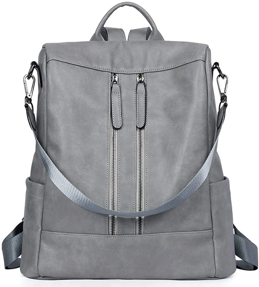 Purse Leather Brown Anti-theft Travel Backpack