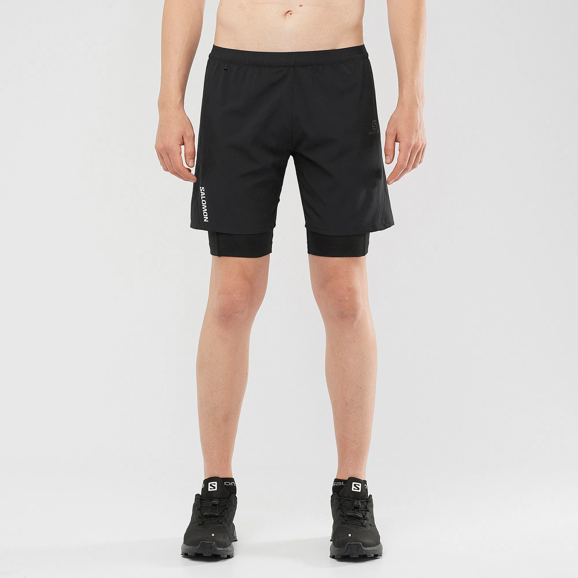 Salomon Men&#x27;s Cross Twinskin Shorts Deep Black | Buy Salomon Men&#x27;s Cross Twinskin Shorts Deep Black here | Outnorth