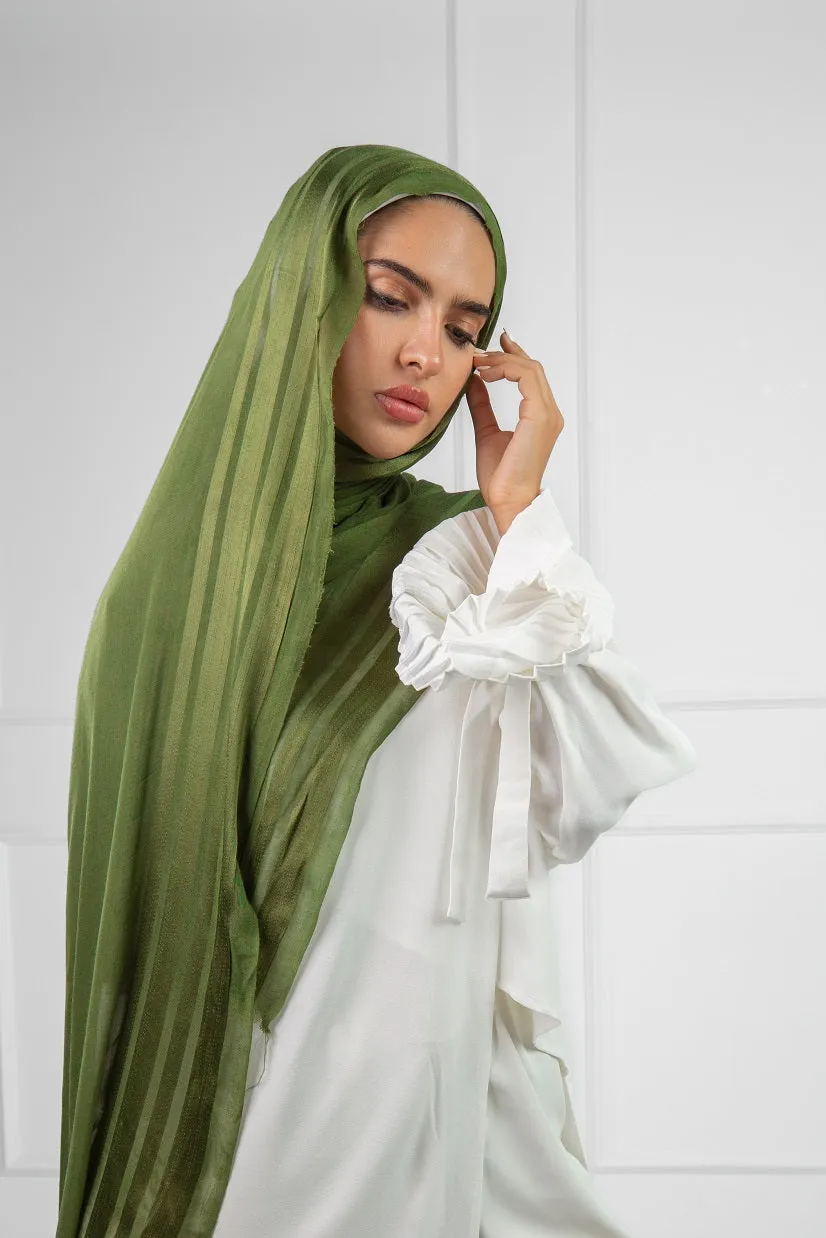Satin striped Modal - Olive